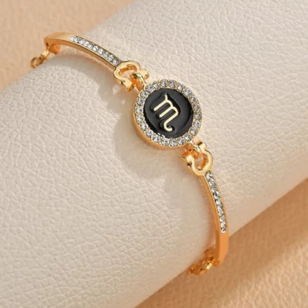Scorpio constellations, zodiac fashion bracelet with rhinestones